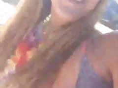 Two Israeli girls on the beach nipslip