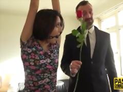 Tied up and gagged submissive fucked