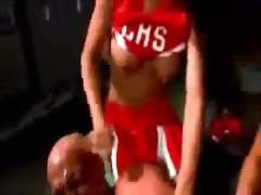 A group of Cheerleaders use jock